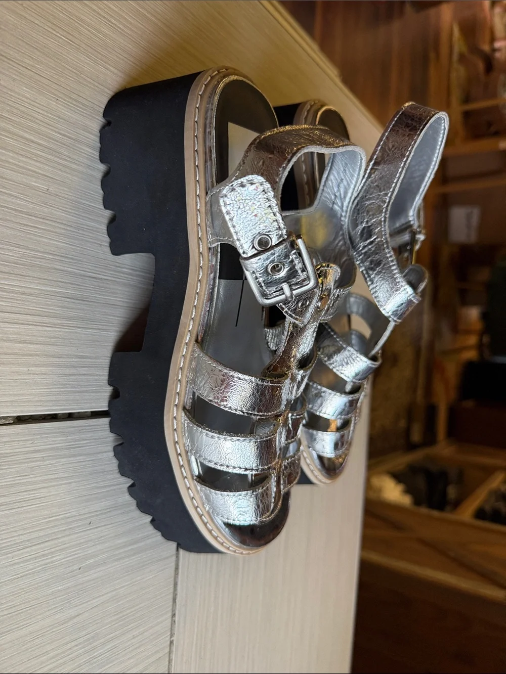 Dolce Vita Metallic Silver Gladiator Sandals